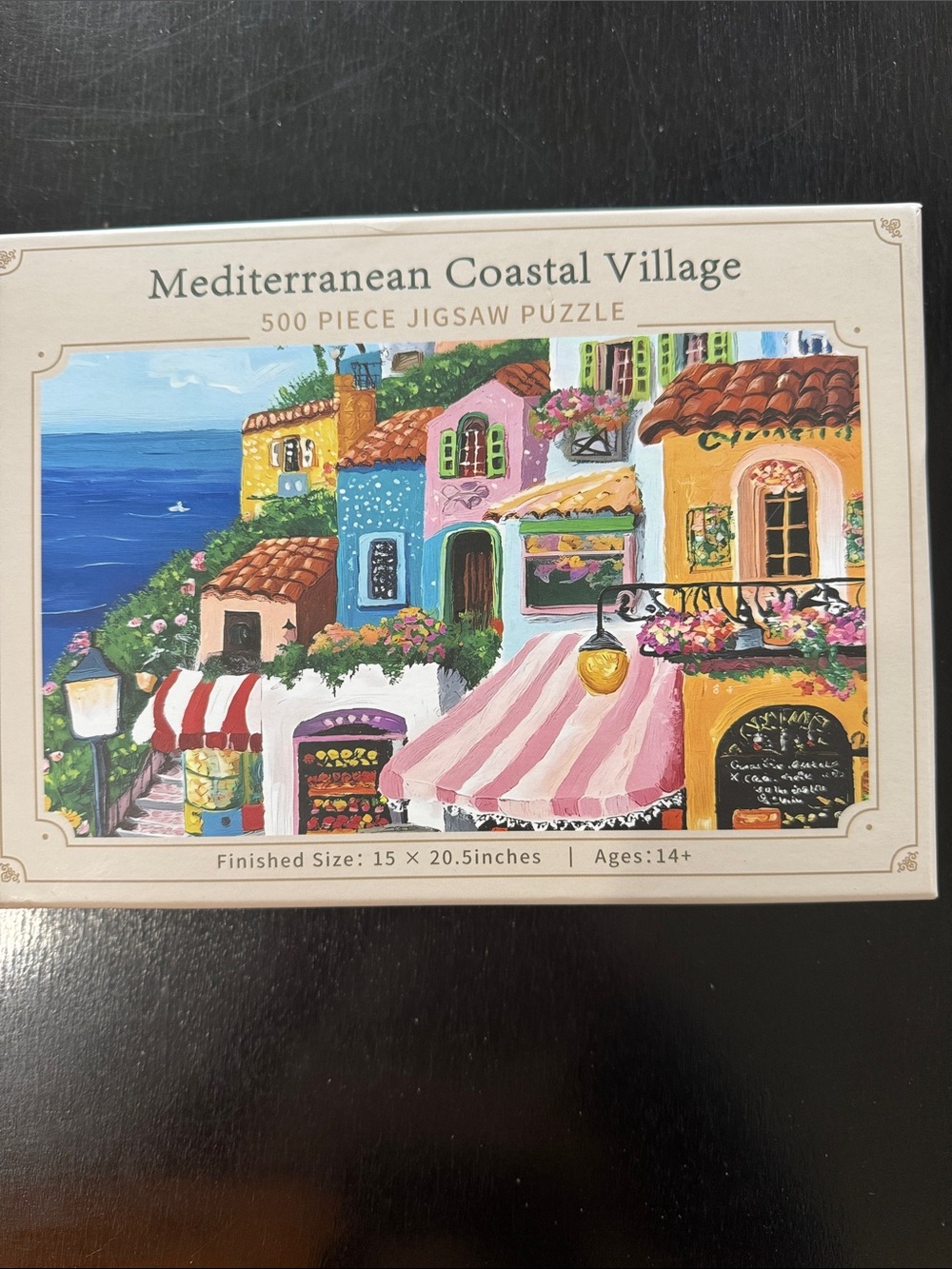 Mediterranean Coastal Village 500-Piece Jigsaw Puzzle - Complete